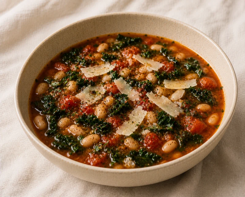Red Lentil Dal with Spinach and Crispy Shallots